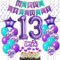 Deko 13. Geburtstag Mädchen, Luftballons 13 Geburtstag deko Mädchen lila, Geburtstagsdeko 13 Jahre Mädchen Dekoration, Ballon 13. Geburtstag Mädchen lila Tortendeko 13. Geburtstag deko Mädchen