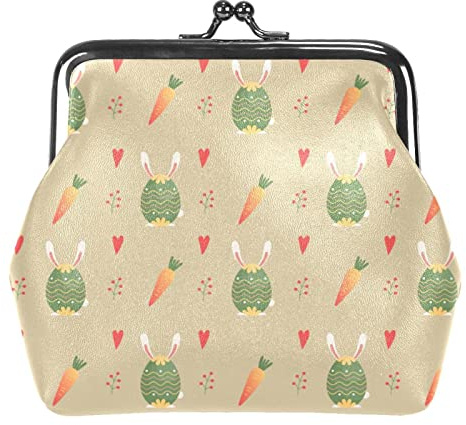 Petite Boucle Porte-Monnaie Mignon Dessin animé Vert Oeuf Lapin Pochette Kiss-Lock Fermoir Changement Sac à Main Portefeuilles