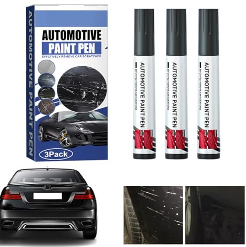 Kfz-Lackstift,Auto Reparatur Lack Auto Pinsel,Auto Lackstift,Auto Kratzer Reparatur Stift,Lack Reparaturstift,Kratzer Reparaturstift,Kratzerentferner Autolack Stift,Lack Reparatur Auto,Schwarz,3pcs