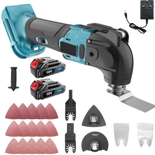 Oscillating Multi Tools,18V Li-Ion Cordless Brushless Oscillating Multi Tool Compatible with Makita,150W,6,000-20,000 RPM Electric Corded Multi Tool, 6 Variable Speeds, 4°Oscillation Angle(Body Only)