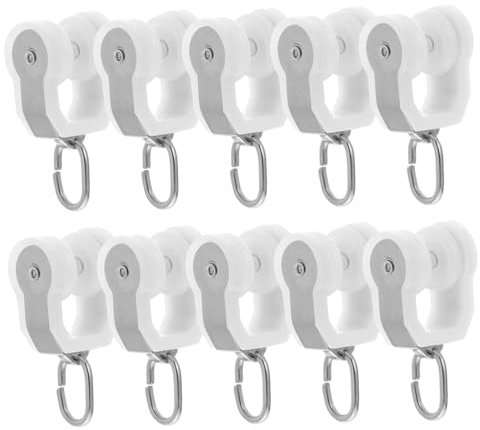FUNOMOCYA 10 Stück Seilzug-Vorhänge, robuste Haken, Vorhang, Deckenschiene, Deckenvorhang, Dämpfer