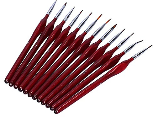 Fydun 12 Pièces Maquillage du Visage Modèle d'ongle Peinture Aquarelle Dessin au Trait Pigment B Ensemble Large Gamme d'utilisations (Rouge)