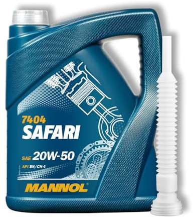 5L Mannol Safari 20W-50 Motoröl API SL/CF 20W50 Universal ÖL Oldtimer + Abfüllschlauch