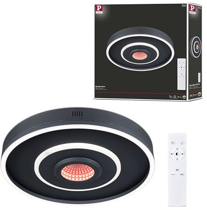 Paulmann 71039 LED Deckenleuchte Spaceglow Four RGB+ 320lm / 800lm 400mm 230V 22W Schwarz matt dimmbar Wand-/Deckenleuchte