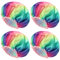 mikimini Large Shower Cap for Women Long Hair Pack of 4, Double Layer Waterproof, X-Large, Reusable, Washable, Soft Rainbow Fashion Shower Cap