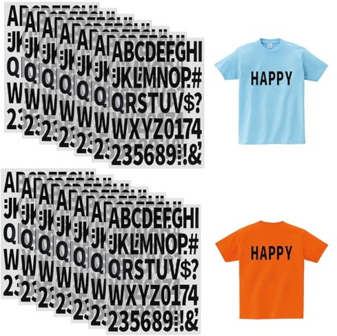 612Pcs Iron on Letters for Clothes 2 Inch Heat Transfer Letters with A-Z and 0-9 Sticker Black Iron-on Letters for Hats T-Shirt DIY Crafts Pants Jackets Decoration and Repair (12 Sheets)