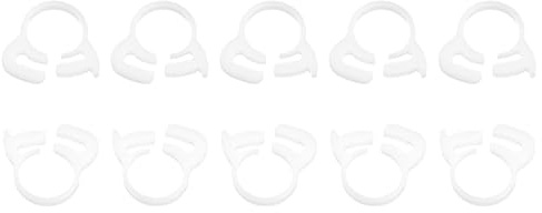 QUARKZMAN 10 Stück Schlauchschellen, 16,9-19mm Innendurchmesser Kunststoff Klemmsdoppel Greifendechellen Schlauch Reparaturset Doppel Greifende - Weiß
