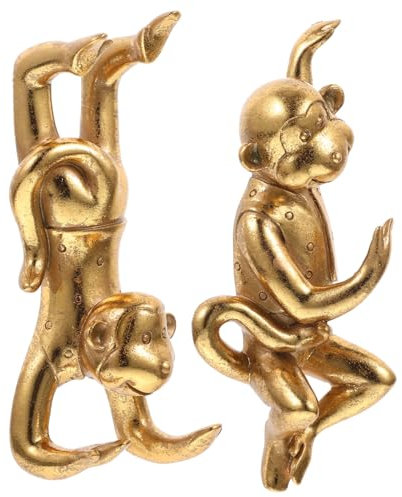 WATIIFUFU Dekorativer 3d Wandhaken in Tierform aus Kunstharz Stabiles Satz für Schlafzimmer Wanddekoration Kreativer Goldener Kleiderhaken ohne Nägel
