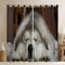 MLUNKQAIL Verdunklungsvorhänge Schlittenhund Vorhänge Blickdicht Alaska Gardinen mit Ösen Wärmedämmvorhang Verdunklungsdekoschal Gardinen Wohnzimmer 2Er Set 100X160cm (BxH)