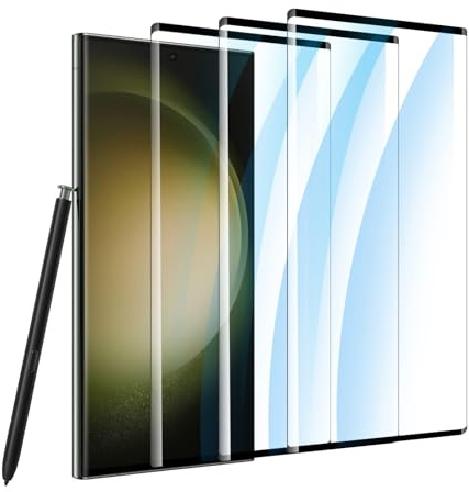 【2 Piezas】 Protector Pantalla para Samsung Galaxy S23 Ultra,HD Cristal Templado,9H Dureza Vidrio Película,Anti-Arañazo,Sin Burbujas,Transparente Screen Protector