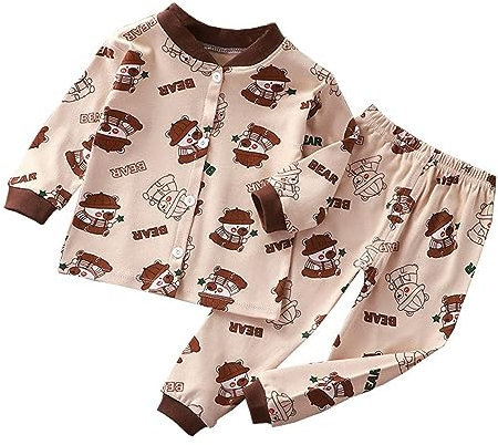 Schlafanzug für Mädchen - Set Kurze Ärmel Revers Shirt Bio-Baumwoll/Seiden Print Pyjamas Schlafanzug Kurz Mädchen Sommer Kurz Pyjama Set Baby Girl Elastische Taille Kinder Pyjama Set Baby Kleidung