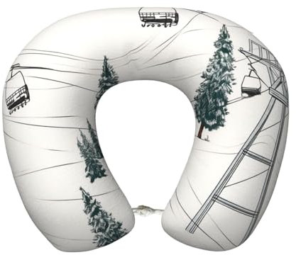 Anceky Skilift mit Tannenbaum-Reisekissen, Nackenstütze, weich, bequem, Memory Foam, Reise-Nackenkissen, U-förmiges Schlafruhekissen, Reisezubehör für Flugzeug, Auto und Büro