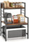 COSTWAY 3 Stufiges Mikrowellenregal, Mikrowellenständer mit 2 offenen Ablagen & Metallrahmen, Küchenregal stehend, Mikrowellenhalter industriell bis 50 kg Belastbar, 52 x 42 x 78 cm