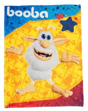 Booba Kuscheldecke 150 × 100 cm – Offizieller Zeichentrick-Charakter aus der beliebten TV-Serie – Weiche & gemütliche Kinderdecke – Praktische Wohndecke fürs Schlafzimmer, Sofa & Reisen