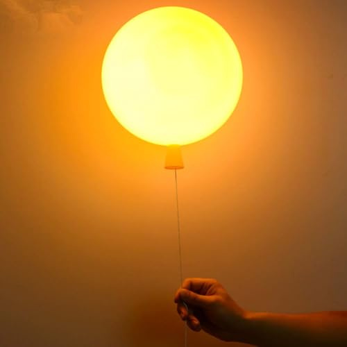 AoLa Kinder Wandleuchte Ballon, Kinderzimmer Wandlampe Kugel Bunte Ballon E27 mit Schalter Wandleuchten Jungen Mädchen Zimmer Karikatur Nachtlicht Babyzimmer Wand Dekolampe,Orange,35CM