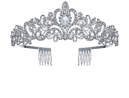 EVER FAITH Diadem Tiara Krone Tropfen österreichischen Kristall Prinzessin elegant Haarschmuck Haarband für Quinceanera Prom Geburtstag Hochzeit