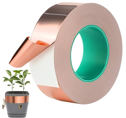 Generisch Kupferband Gegen Schnecken, Schneckenschutz Hochbeet, Schneckenzaun Schneckenschut für Gärten Hochbeet Pflanzen, Kupferfolie Selbstklebend für Schneckenschutz Elektro Reparatur, Gärten