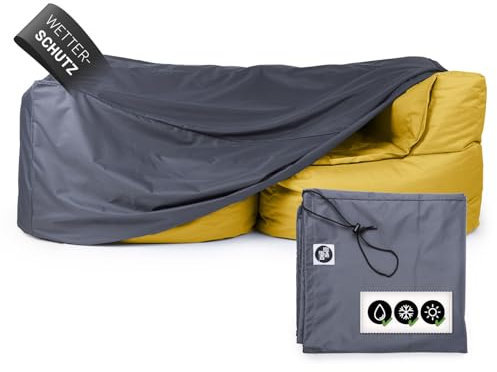 LUMALAND Wetterschutzhaube - Abdeckung für 2 Modulare Elemente | Abdeckplane Sitzsack wetterfest | Schutzhülle Bean Bag wasserdicht | Regenschutz, Sonnenschutz für Sessel etc. | Abdeckhaube Sofa, Pouf