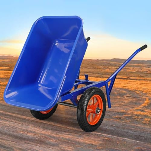 Schubkarre, Wagen, Blauer praktischer Gartenwagen for die Familie