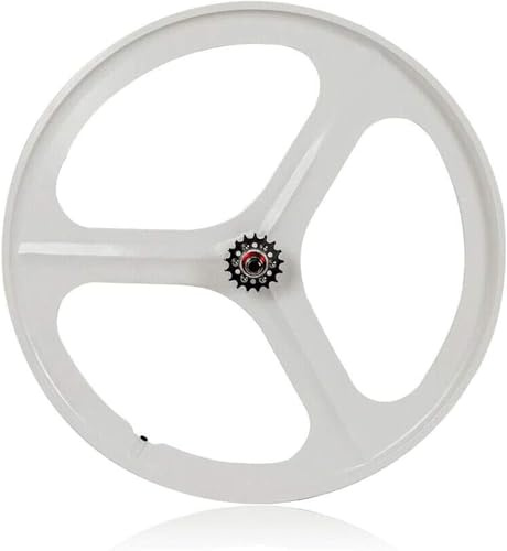 Fahrrad Fahrrad Laufrad, 700c Räder Mit Fester Schaltung, 26 MTB Fahrrad Mag Laufradsatz 3 Speichen Felge Single Speed Vorne Hinten Fixie Fahrrad Laufräder Laufrad Draht, Front Wheel White