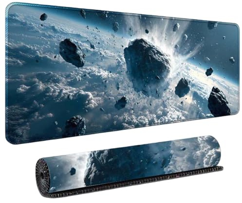 HongXINGDd Alfombrilla de Ratón Gaming XXL 900x400mm Diseño de Cielo Estrellado Galaxia Alfombrilla Grande con Bordes Cosidos y Base de Goma Antideslizante para Ordenador Portátil PC Gamer