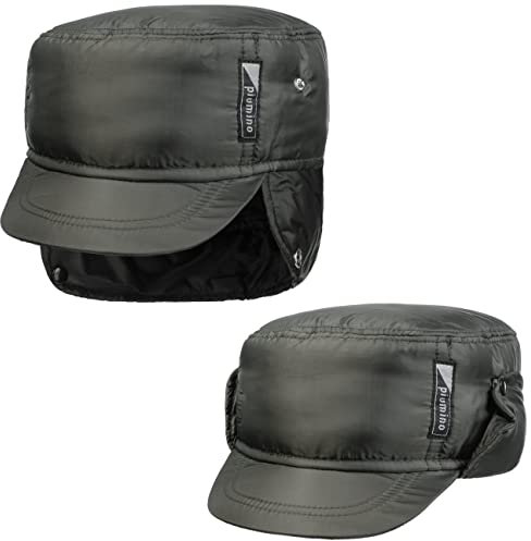 Lipodo Armycap mit Ohrenklappen Herren Wasserabweisende Cap Innenfutter Baumwolle Herbst Winter Oliv L (58-59 cm)