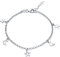 Amberta Bracelet de Cheville avec Breloques pour Femme en Argent Sterling 925/1000: Lunes et Etoiles - 22 + 4 cm