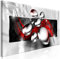 murando - Wandbilder XXL 3D Effekt 150x50 cm 1 tlg - Wand Deko Vlies Leinwand Bilder Groß Wanddeko Wohnzimmer Schlafzimmer Kunstdrucke Panoramabild - Abstrakt geometrische Muster rot silber