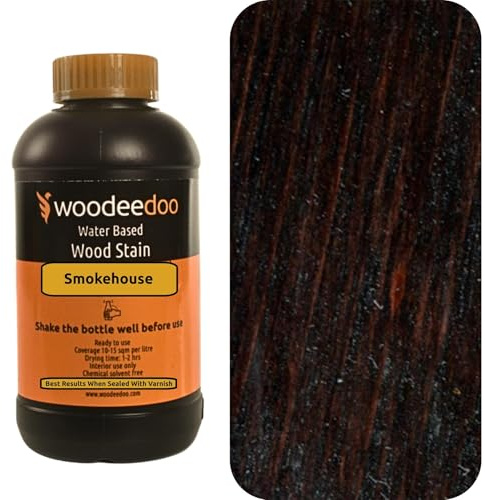 WooDeeDoo Water Based Wood Stain | Wood Dye | Ready to Use | Environmentally Friendly | Solvent Free | Odour Free | 200 ml | Smokehouse
