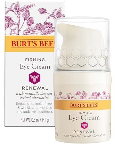 Burt's Bees Renewal Firming Eye Cream With Natural Retinol Alternative, Reduces Appearance of Lines, Wrinkles, Under-Eye Circles and Crow's Feet, 99 Percent Natural Origin Skin Care, 0.5 oz. Bottle