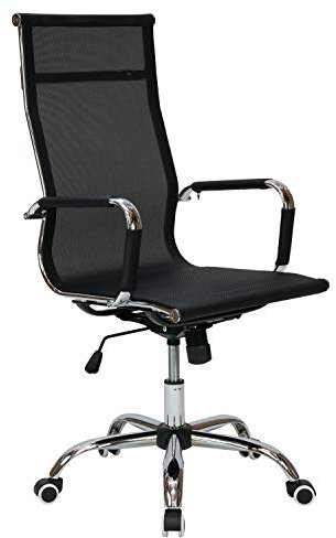 Cashoffice - Silla de Oficina XL Acabado Rejilla, Silla de Escritorio Giratoria y Regulable en Altura (Negro)