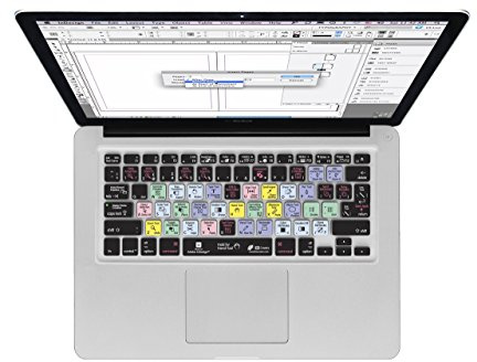 KB Covers InDesign Keyboard Cover - langlebige Tastaturabdeckung, deutsches Layout, abwaschbar - für MacBook Pro Late 2016+, schwarz
