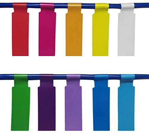 300 Pcs Tear Resistant Wire Identification Labels, Colorful Waterproof Cord Labels,Self Adhesive Cable Labels Printable and Handwriting Cable Organize(10 Sheets (300 Labels), 10 Assorted Colors)