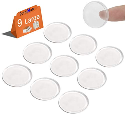Große Glas-Stoßfänger-Pads, 31,2 mm, transparente Gummi-Stoßstangen, antirutsch für Glasoberflächen, 9 Stück
