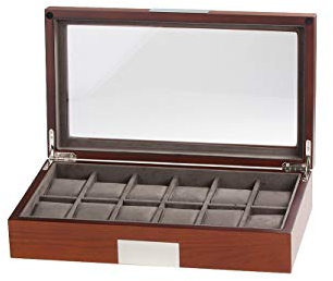 Rothenschild Uhrenbox RS-2350-12MA für 12 Uhren braun
