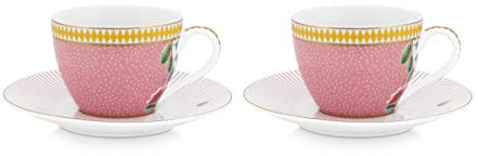 Pip Studio La Majorelle Pink Espressotasse m Untere Set2