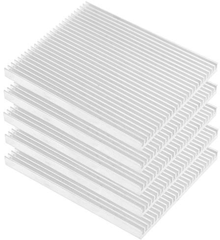 Kühlkörper 5-teiliges Aluminium-Kühlkörper-CPU Ultradünne wärmeableitende Aluminiumkühlteile 100 x 80 x 7 mm
