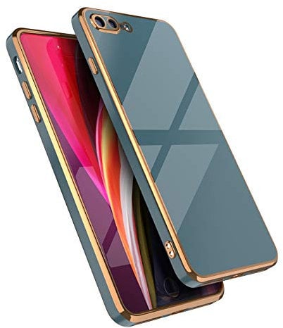 EYZUTAK Case for iPhone SE(5G) 2022 iPhone 7 iPhone 8 iPhone SE 2020, Electroplated Solid Color Case Slim Flexible Soft TPU Bumper Shockproof Protective Durable Cover with Camera Protection - Gray