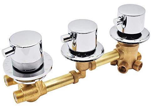 Robinet De Douche À Commande Thermostatique Automatique À 3 Poignées Robinet Douche Robinet De Douche 2/3/4/5 Voies Dintubation/vis De Filetage G1/2, Cartouche En Laiton, Couverture En Acier Ino