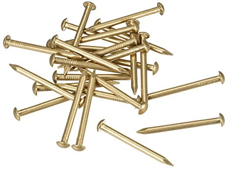 sourcing map Small Tiny Brass Nails 2.8x35mm for DIY Decorative Pictures Wooden Boxes Household Accessories 25pcs