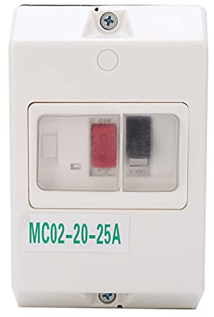 MC02-20-25A Interrupteur de Protection Moteur, 220V/380V, 20-25A, Disjoncteur Isolateur Étanche IP55, ABS, pour Moteur Électrique