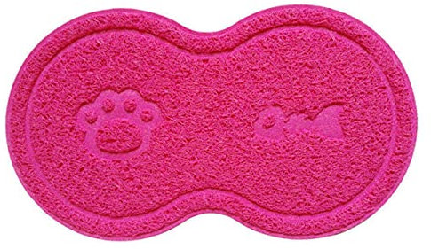 2019 New Hot Pet Dog Katzenstreu Matte Fütterungsmatte Welpen Kitty Dish Bowl Tischset Tablett Aufgeräumt Einfache Reinigung Isomatte Katzenkralle Matte-Rose Rot,M
