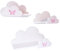MOLILAND 3er Set Wandregal Kinderzimmer | Babyzimmer Wolkenregal für Bücher, Spielzeug, Dekoration | Regal Wolke | Skandinavischen Stil | Moli mit Schmetterlingen - Premium