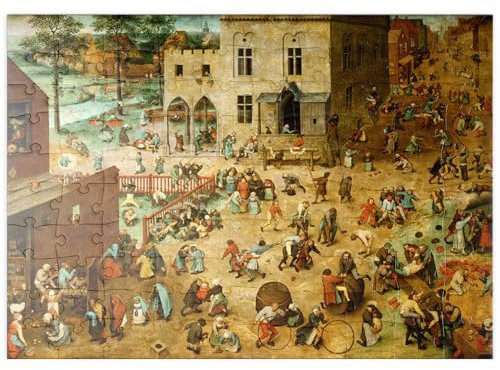 MyPuzzle Children's Games, 1560, by Pieter Bruegel The Elder - Premium 100 Teile Puzzle - MyPuzzle Sonderkollektion von Æpyornis