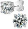 YIMERAIRE Moissanite Earrings, 4MM Diamond Stud Earrings For Women Men 925 Sterling Silver Screw Back Ear Stud Shiny Hypoallergenic White Gold Lab Grown Moissanite Studs -Gifts for Her Him
