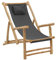 vidaXL Liegestuhl Verstellbar Campingstuhl Strandstuhl Klappstuhl Gartenstuhl Terrassenstuhl Balkonstuhl Gartenliege Stuhl Bambus Canvas Dunkelgrau