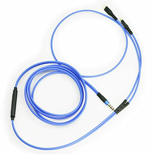 OFC Wire Blue Cable Volume Remote & Mic For Sennheiser HD25 HD 25-1 HD25-1 II HD25-13 HD25-C OFC Wire