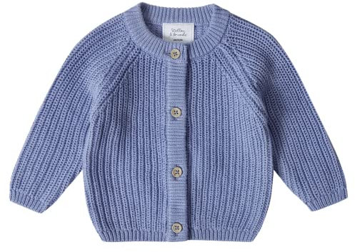 Stellou & friends Cardigan per ragazze e ragazzi | Abbigliamento per bambini di alta qualità in 100% cotone - I V, Lilla, 50/56 cm