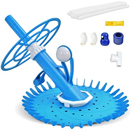 COSTWAY Automatischer Poolreiniger mit 10 Verlängerungsschläuchen, reinigt Böden und Wände, Poolsauger Pool Bodensauger für unterirdische, oberirdische, selbsttragende Pools