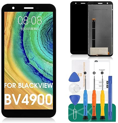 pour Blackview Bv4900 Écran de Remplacement pour Blackview Bv4900 Pro Écran LCD pour Blackview Bv5100 Écran Tactile pour BlackviewBV4900S Kit de réparation du numériseur(Noir)